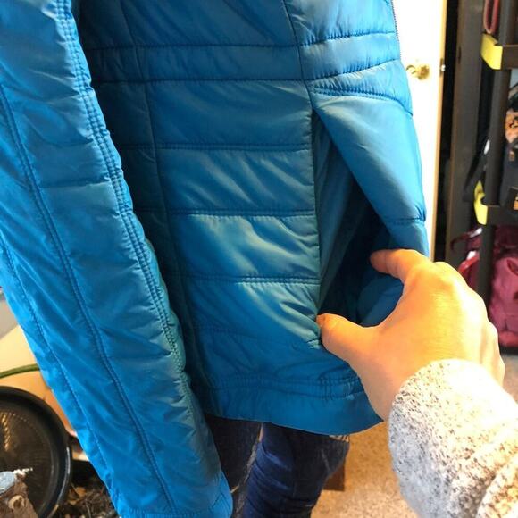 Y2K Guess Nylon Quilted Puffer Coat Jacket Fall Winter Zip Up Women M/L Pocket - Picture 3 of 8